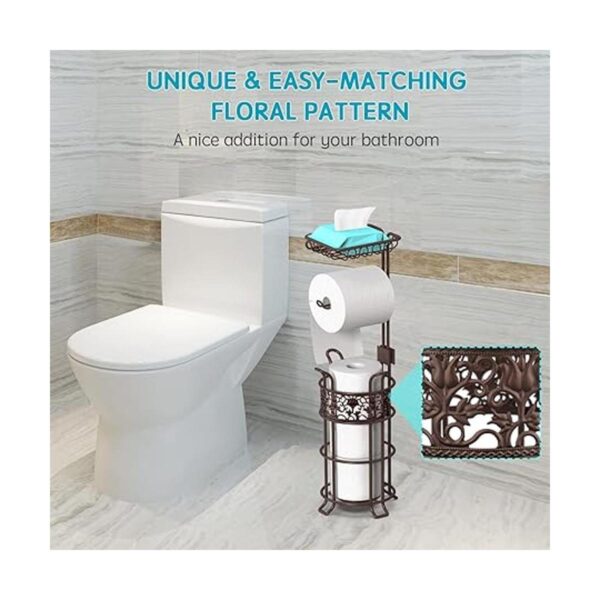 Soporte de papel higiénico mejorado para baño capacidad_3