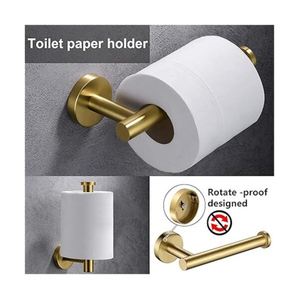 Soporte de papel higiénico dorado juego de 2 toallas de