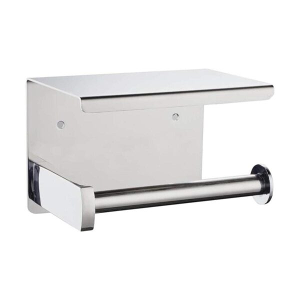 Soporte de papel higiénico con estante montado en la_1