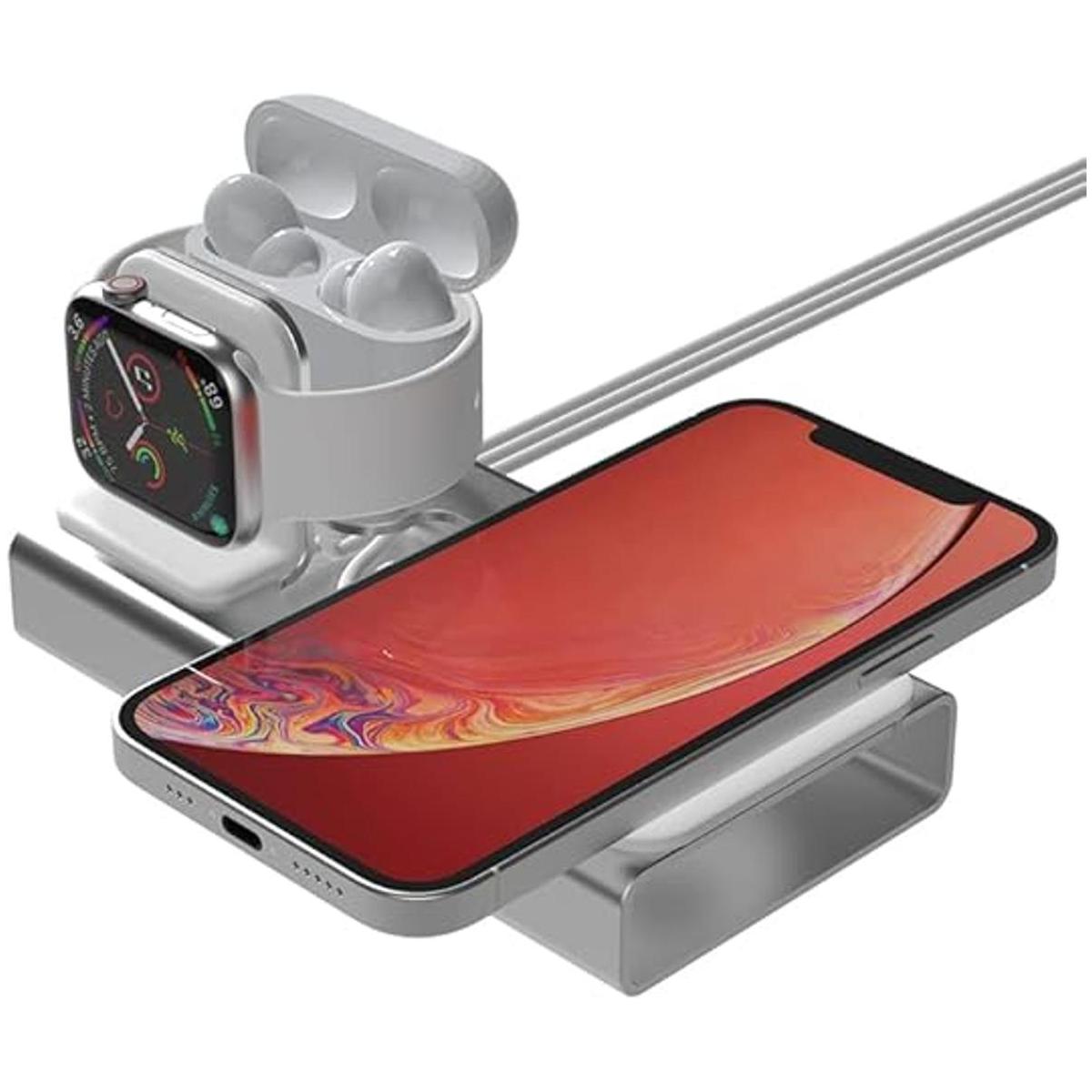 Soporte de carga de aluminio 3 en 1 compatible con Apple