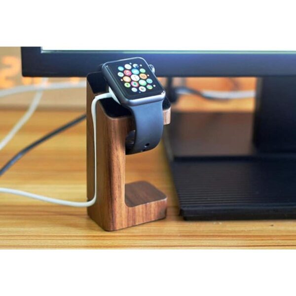 Soporte de carga de madera compatible con Apple Watch SE_2