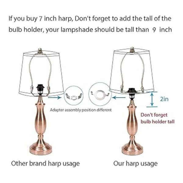 Soporte de arpa para lámpara de 7 pulgadas y base de luz_6