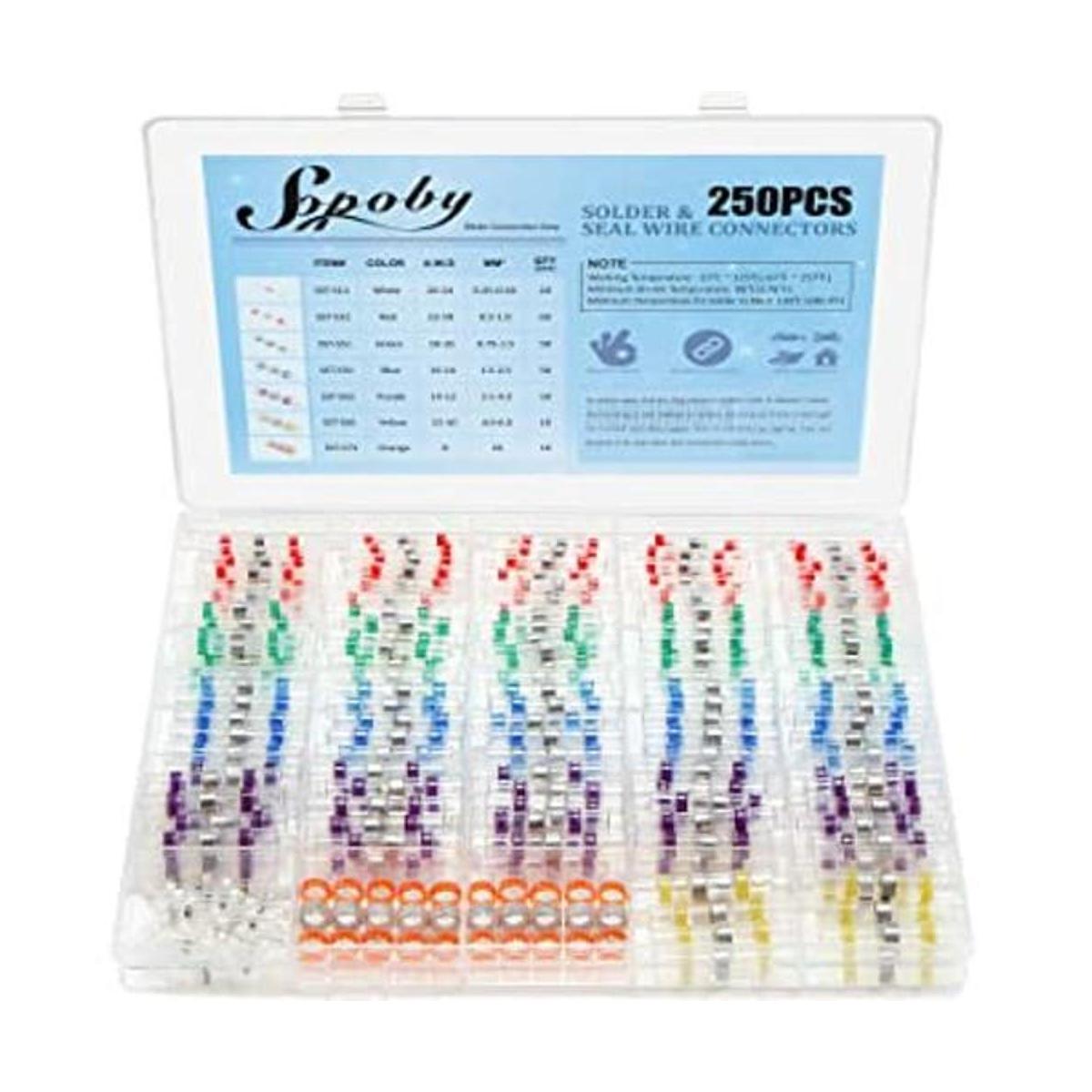 Sopoby 250 conectores de alambre de sellado de soldadura