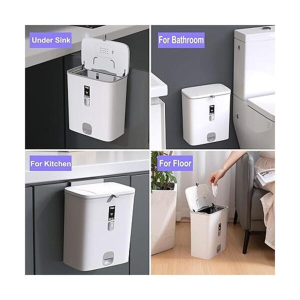 Sooyee Bote de basura de cocina y baño con tapa cubo de_6
