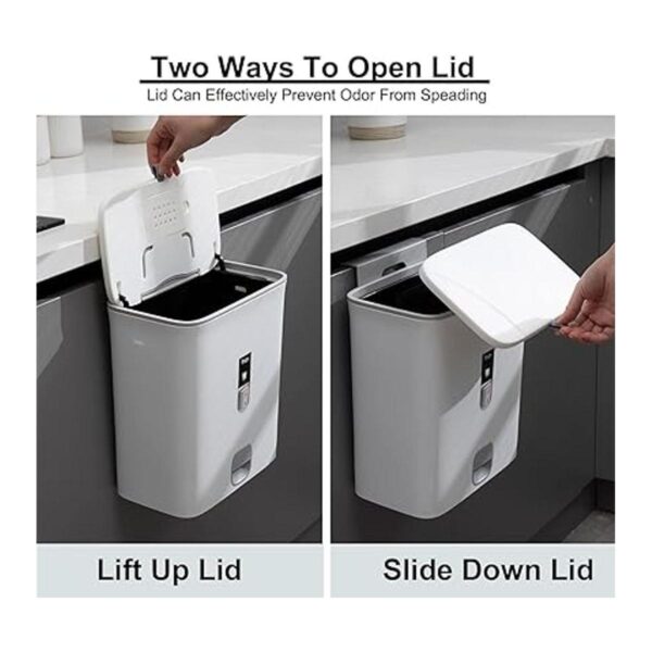 Sooyee Bote de basura de cocina y baño con tapa cubo de_3