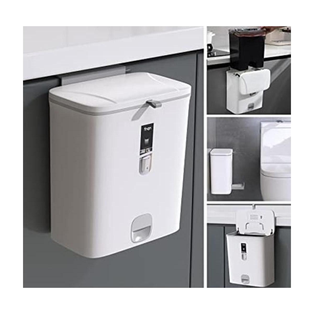 Sooyee Bote de basura de cocina y baño con tapa cubo de