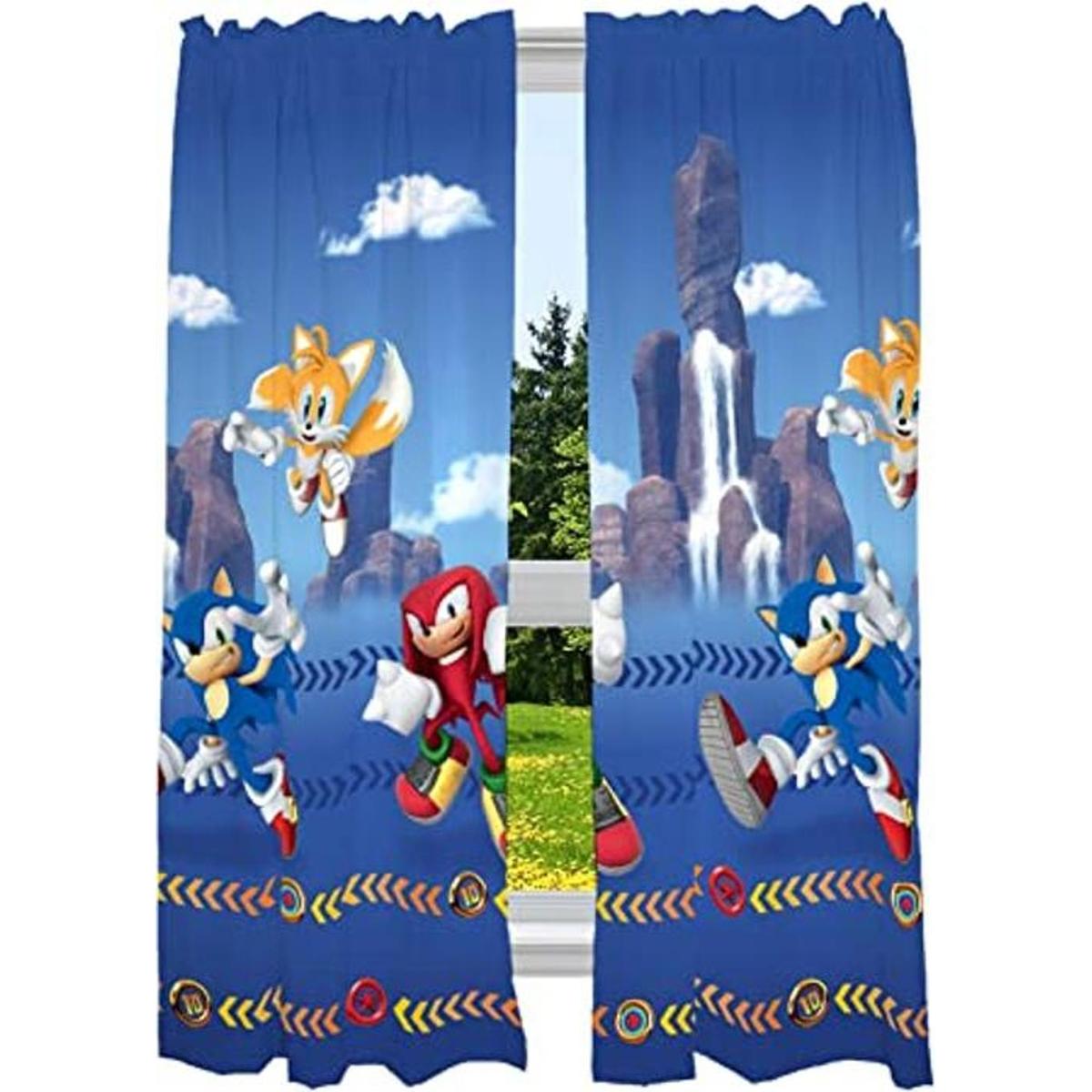 Sonic The Hedgehog Juego de cortinas para ventana de