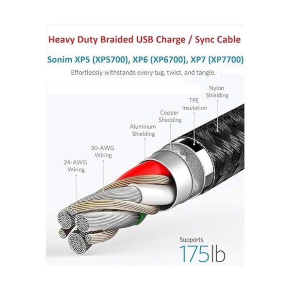 Sonim XP5XP6XP7 Cable de carga y sincronización USB_5