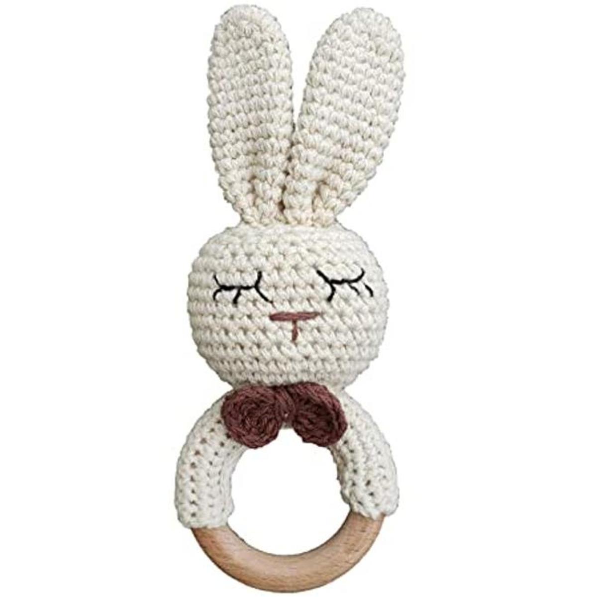 Sonajero de ganchillo natural para bebé Bosque Amigos