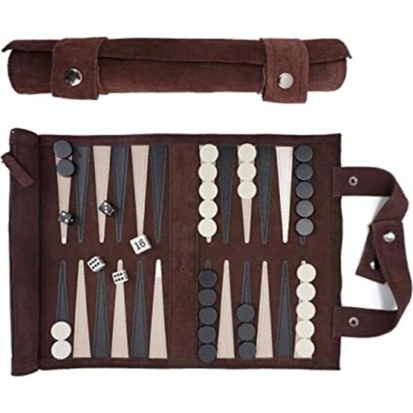 Sondergut Juego de backgammon de tamaño viaje gamuza_1