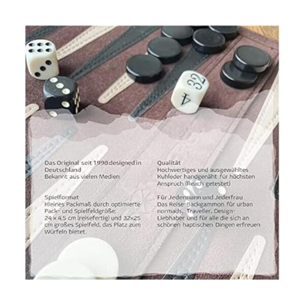 Sondergut Juego de backgammon de tamaño viaje gamuza_6