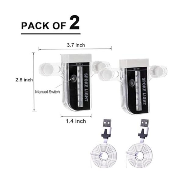 Solhice 2 luces LED recargables para rueda de bicicleta_3