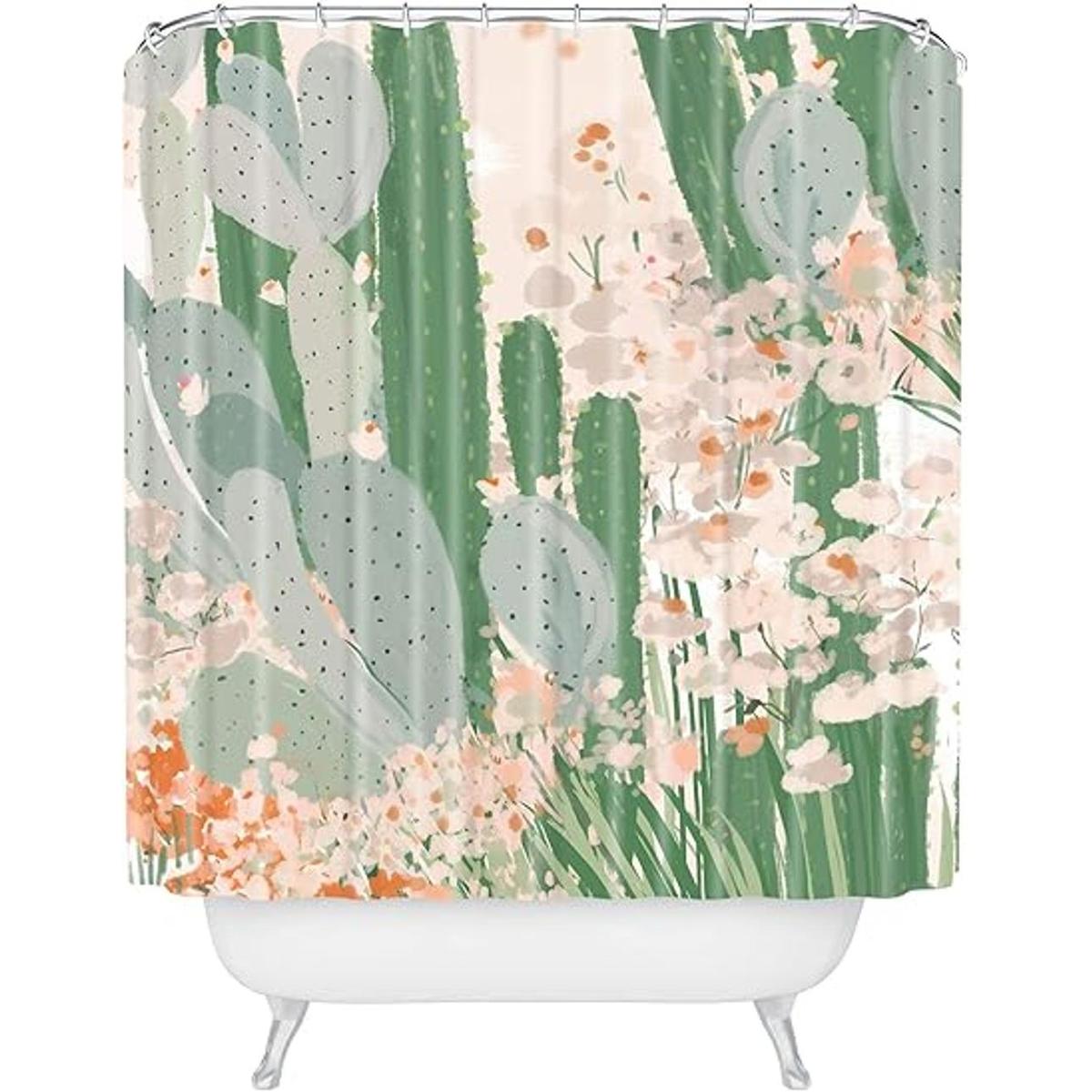 Society6 Alison Janssen Cactus Cortina de ducha para