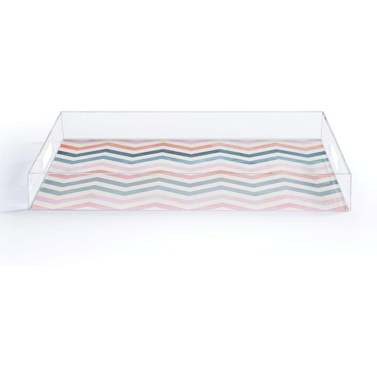 Society6 Emanuela Carratoni Boho Chevron Bandeja acrílica