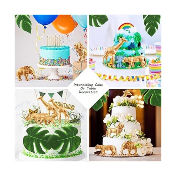 Soaoo 14 figuras de animales dorados juguetes de plástico_6