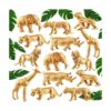 Soaoo 14 figuras de animales dorados juguetes de plástico_1