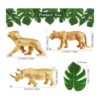 Soaoo 14 figuras de animales dorados juguetes de plástico_4