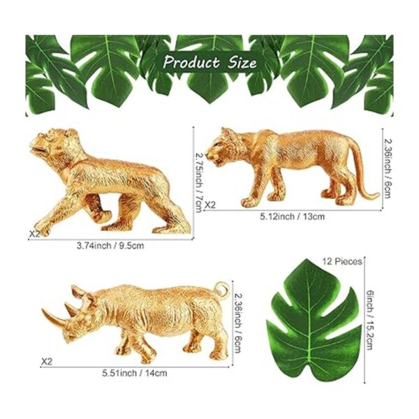 Soaoo 14 figuras de animales dorados juguetes de plástico_4