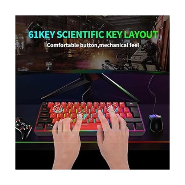 Snpurdiri Teclado 60 para videojuegos con cable mini_4