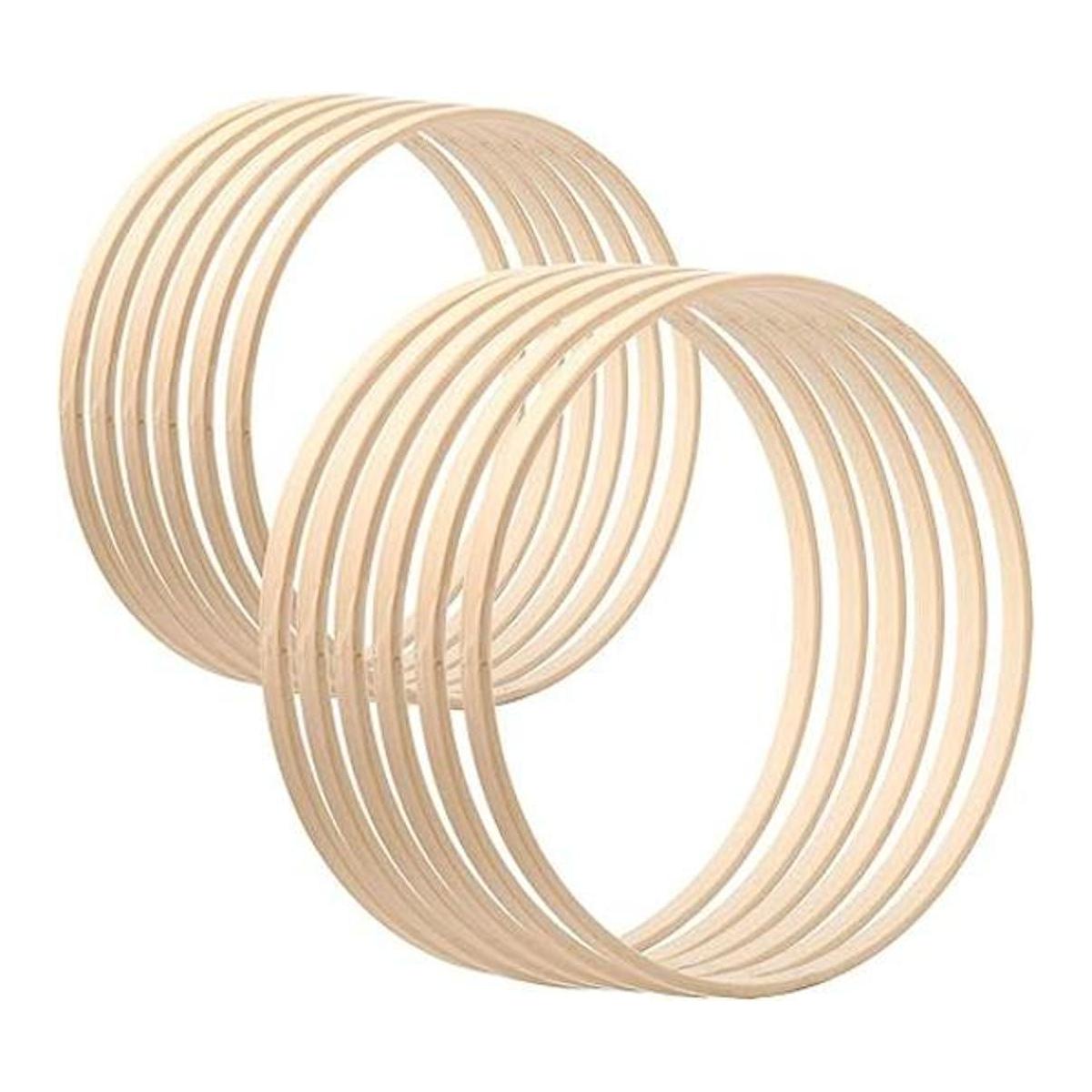 Sntieecr Paquete de 12 anillos de madera de bambú floral