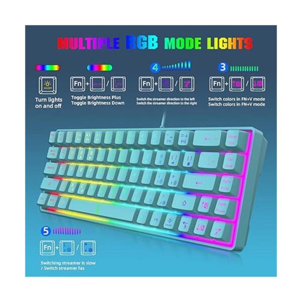 Snpurdiri Teclado para juegos de 60 de membrana teclado_5