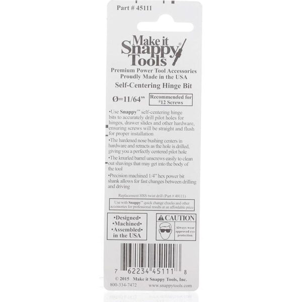 Snappy Tools 45111 Broca de bisagra autocentrada 1164_3
