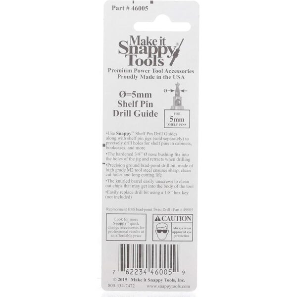 Snappy Tools 46005 Guía de taladro de 0.197 in HSS para_4