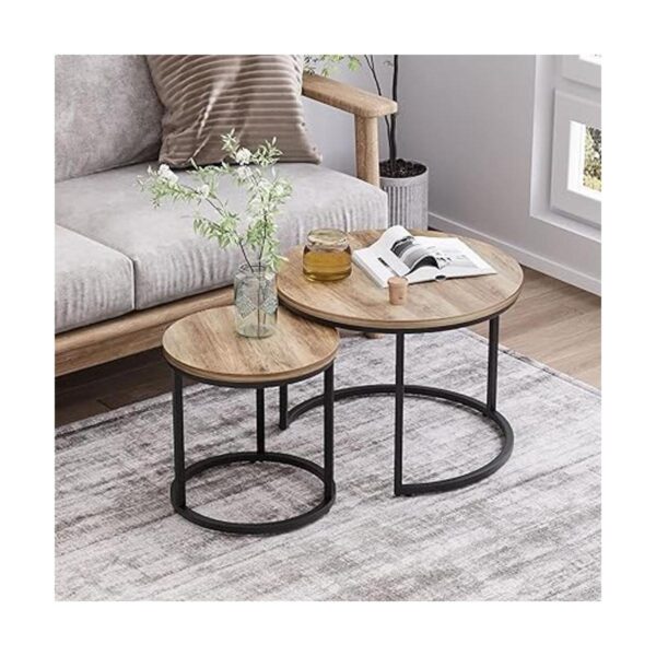 Smuxee Modern Nesting Coffee Table with Adjustable NonSlip_2