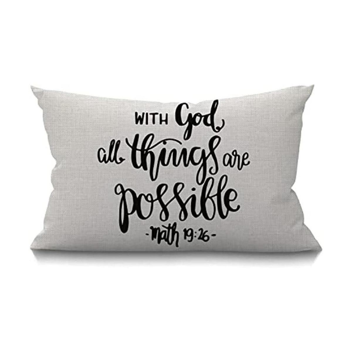 Smooffly Funda de almohada con versículo de la Biblia