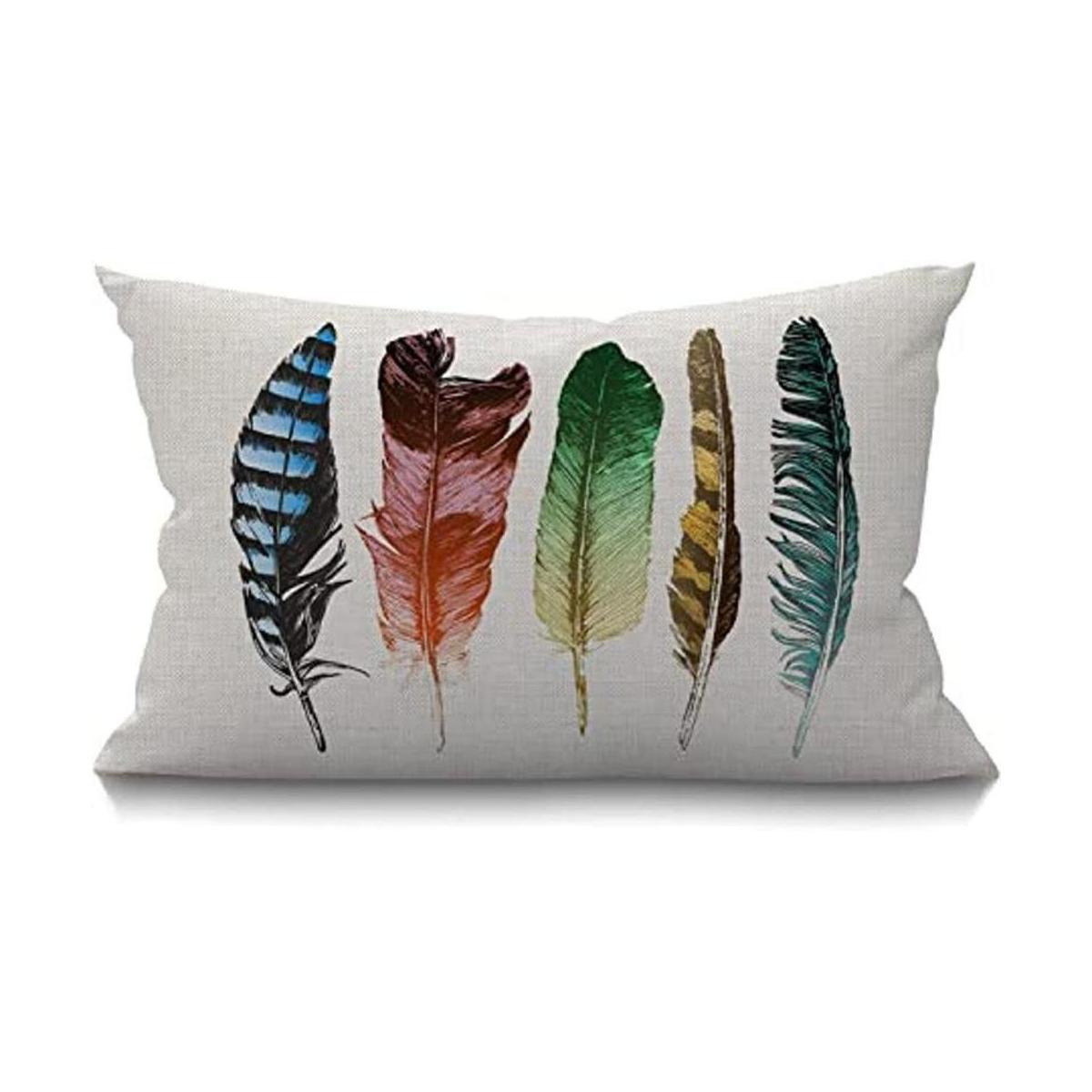 Smooffly Funda de almohada de plumas de acuarela para