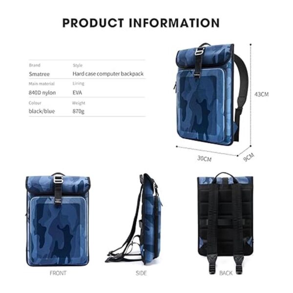 Smatree Mochila de viaje duro para laptop mochila_5