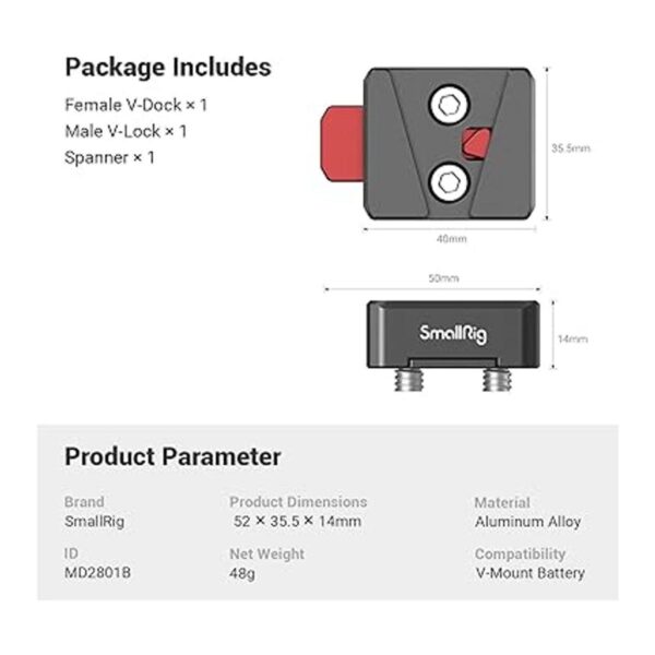 SmallRig Kit de montaje mini VLock placa de batería de_5