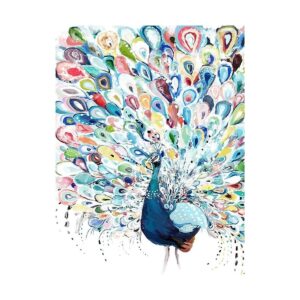 Slody Pintura por número para adultos pavo real kit de