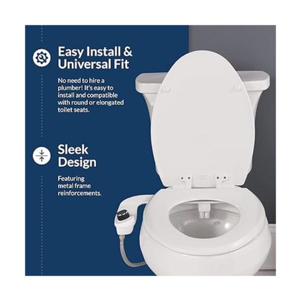 SlimEdge Simple Bidet Toilet Attachment in White with Dual_3