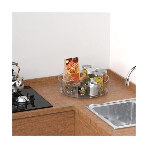 Slideep Lazy Susan Tocadiscos de plástico divididos para_4