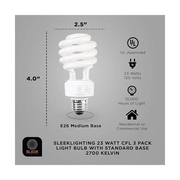 SleekLighting Bombilla CFL de 23 W con base de tornillo_2
