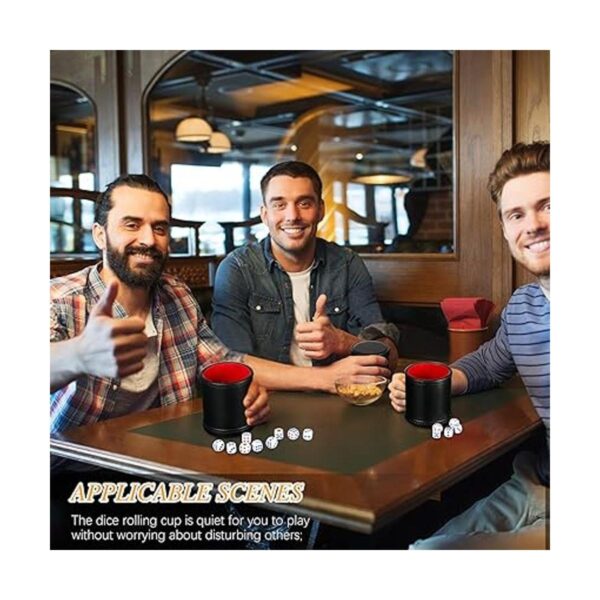 Skylety Juego de 6 tazas de dados de piel sintética juego_6