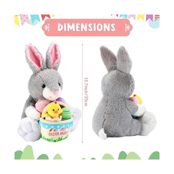 Skylety Conejo de Pascua de 13.7 pulgadas con cesta de_2