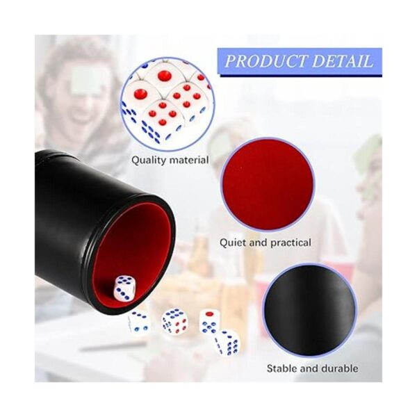 Skylety Juego de 6 tazas de dados de piel sintética juego_3