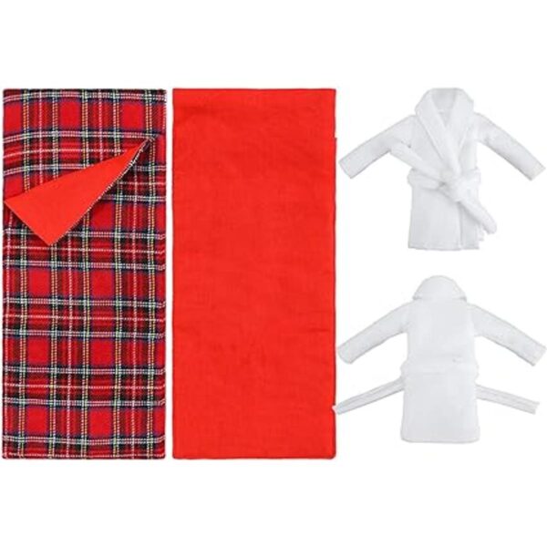 Skylety 2 sacos de dormir navideños accesorio para muñeca