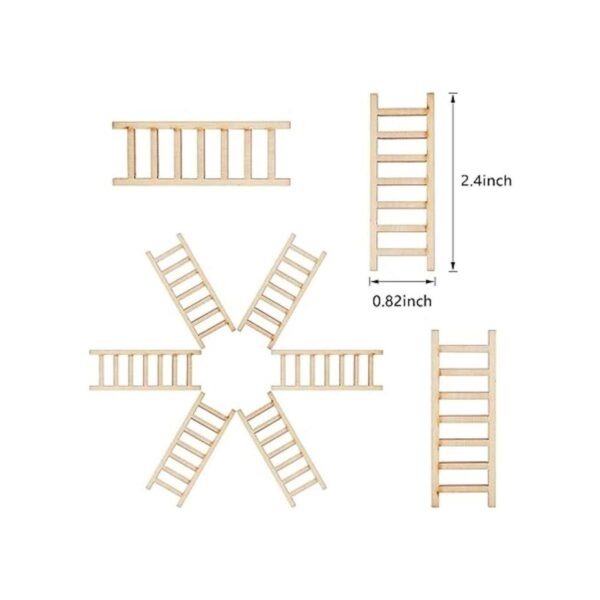 Skylety 20 piezas mini escalera de madera para muebles de