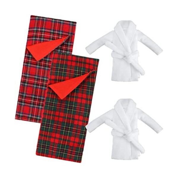 Skylety 2 sacos de dormir navideños accesorio para muñeca