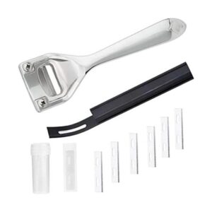 Skiver de cuero plateado bisel de seguridad kit de
