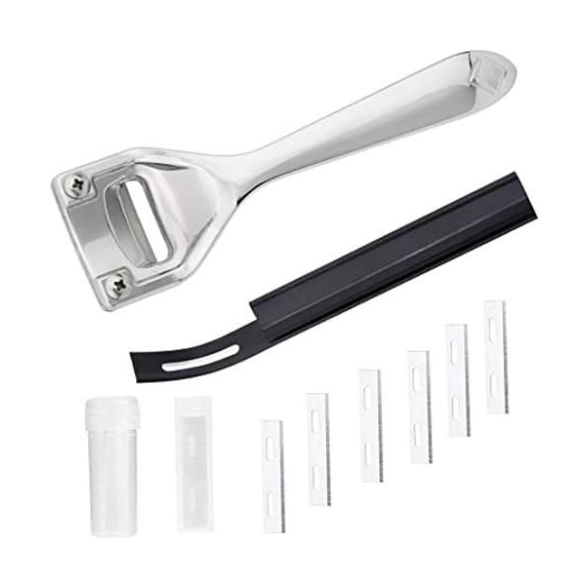 Skiver de cuero plateado bisel de seguridad kit de