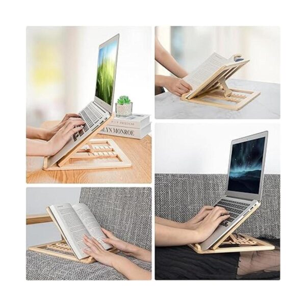 Skoioje Soporte de madera para laptop elevador de madera