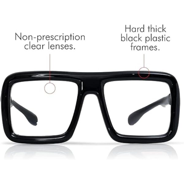 Skeleteen Gafas gruesas negras de gran tamaño marco