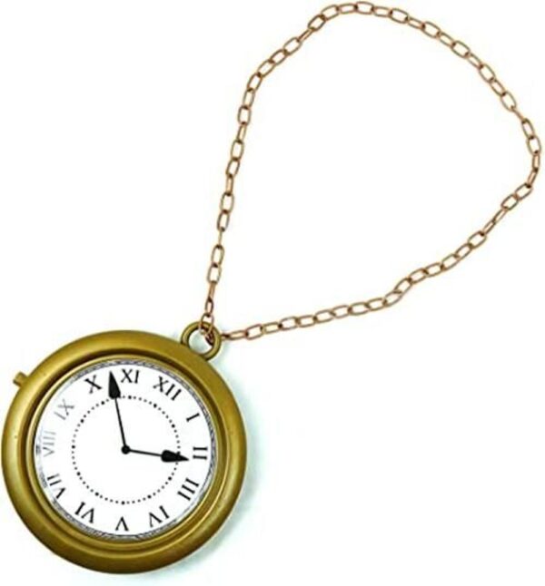 Skeleteen Collar de reloj dorado jumbo Reloj de conejo_1