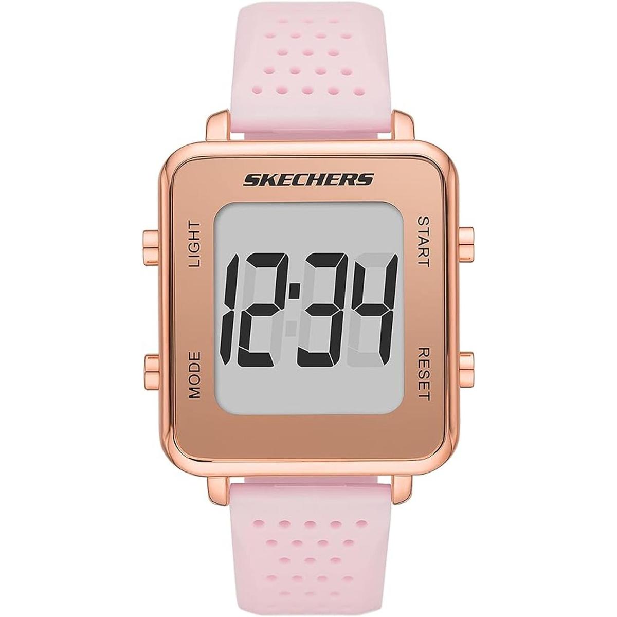 Skechers Reloj digital de cuarzo Magnolia de metal y