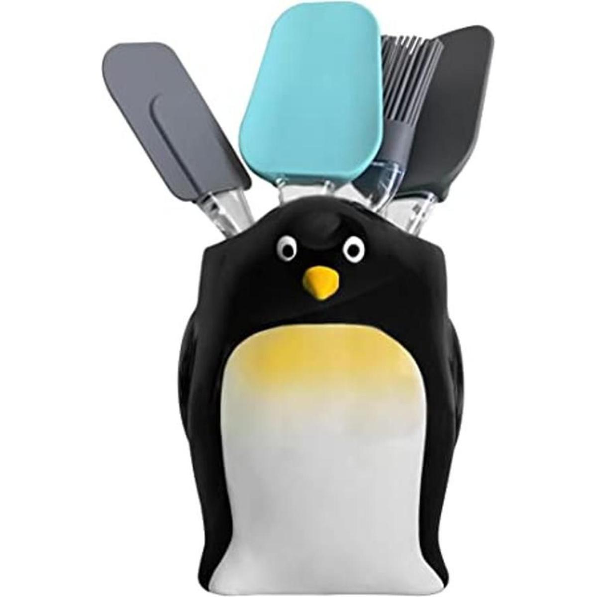 Sixdrop Soporte para utensilios de pingino bonito