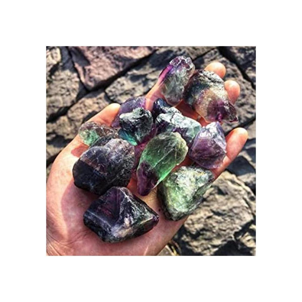 Simurg Piedra de fluorita en bruto de 1 libra cristal de